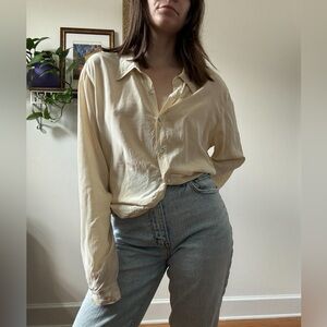 100% silk button up blouse